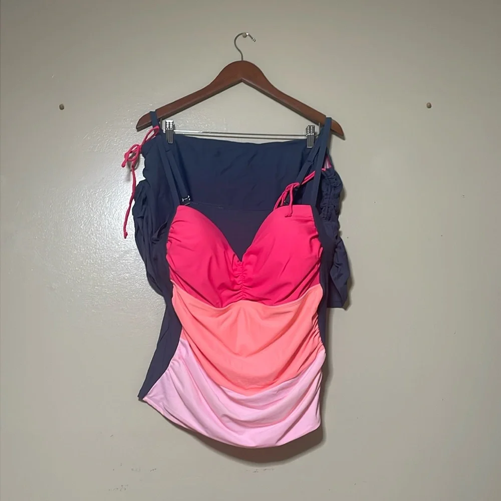 Pink Color Block Two Piece Swim XXXL - New without tags
